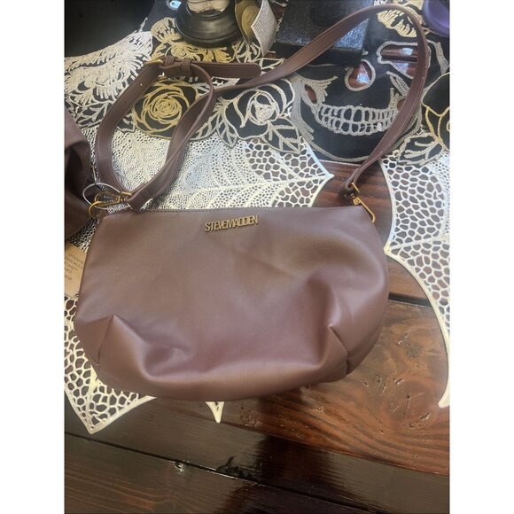 NWT STEVE MADDEN Faux Fur Patchwork 2 In 1 Small Crossbody Bag & Large Hobo Bag - Picture 7 of 10